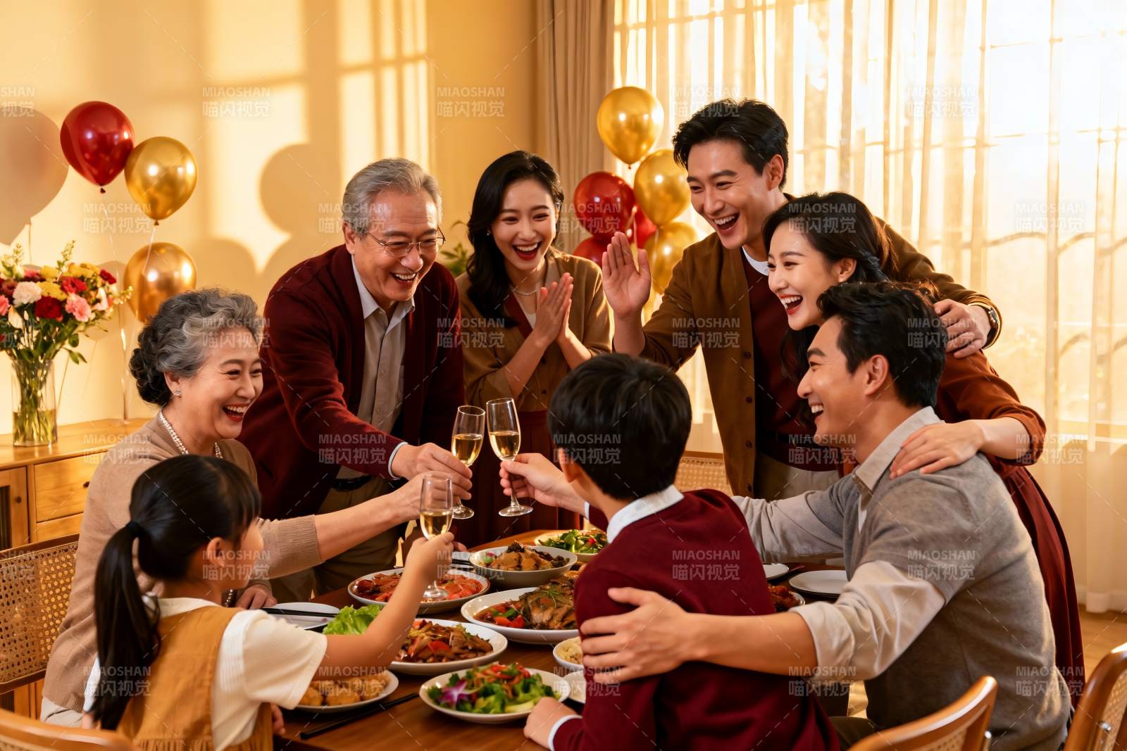 家庭聚餐欢庆时刻图片
