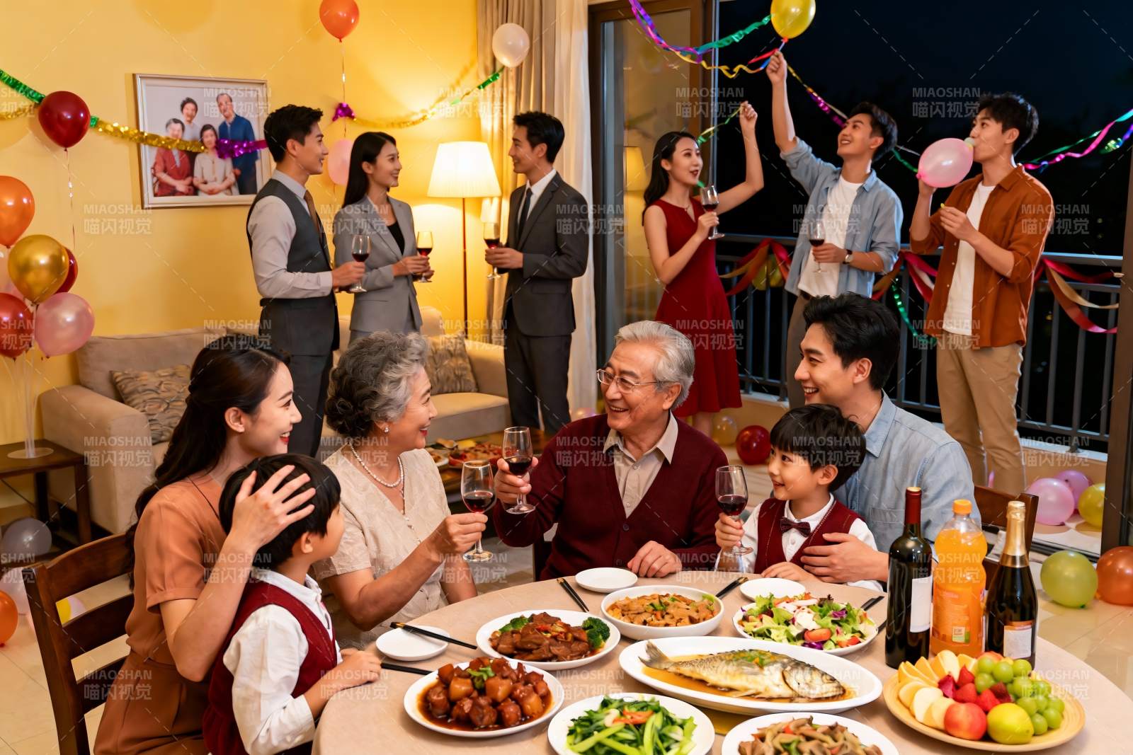 家庭聚会欢庆团圆夜图片