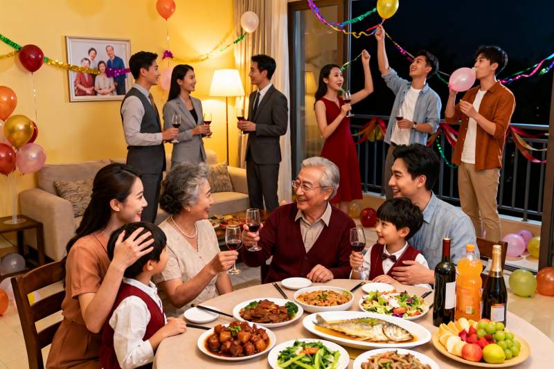 家庭聚会欢庆团圆夜图片