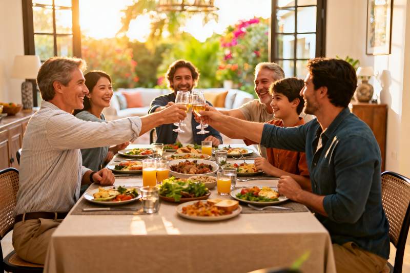 家庭聚餐欢庆时刻图片