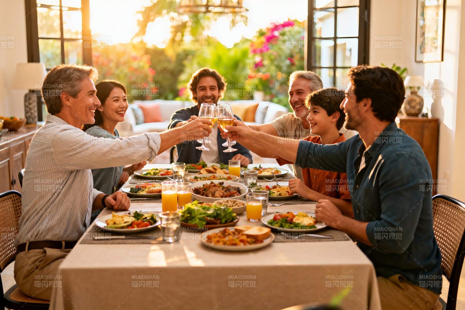 家庭聚餐欢庆时刻图片