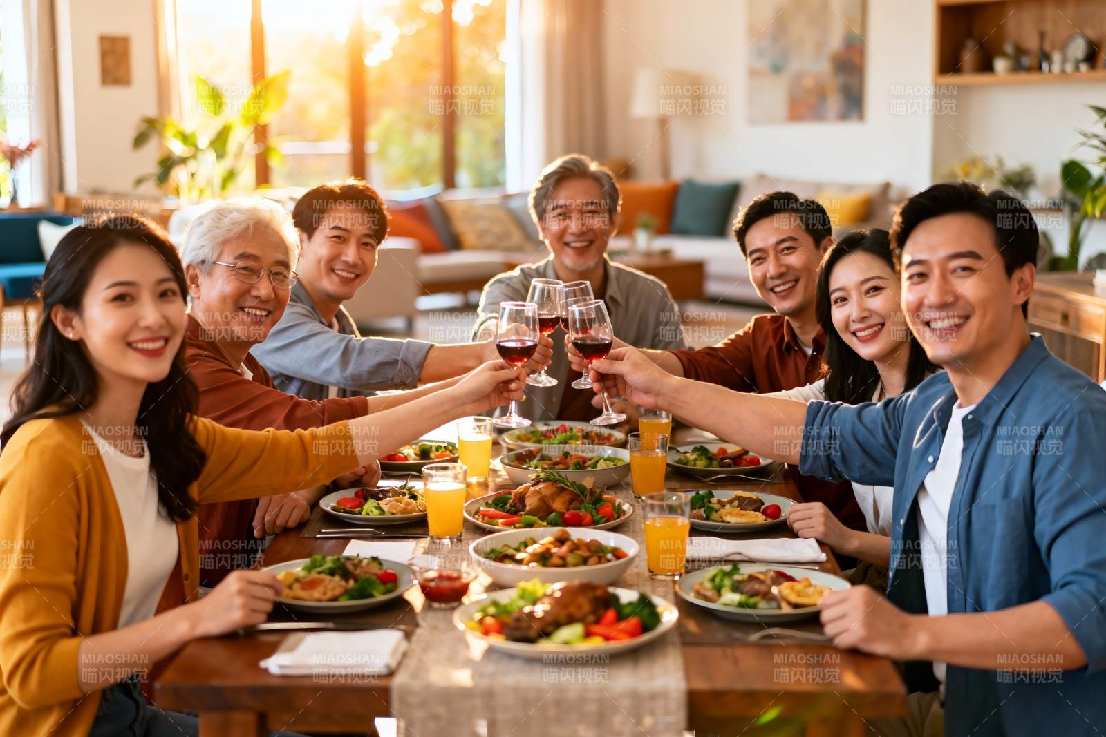 家庭聚餐欢庆时刻图片