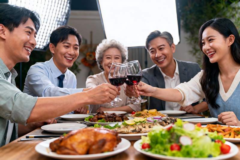 家庭聚餐欢庆时刻图片
