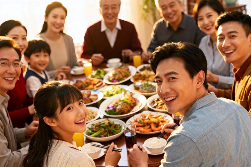 家庭聚餐欢庆时刻图片