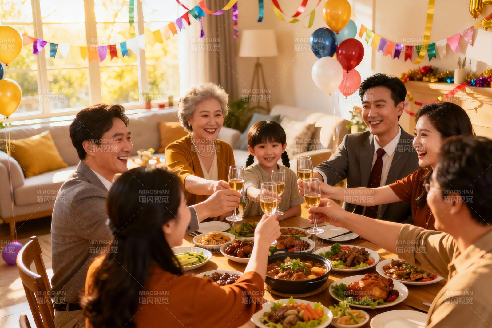 家庭聚餐欢庆时刻图片