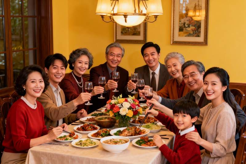 家庭聚餐欢庆时刻图片