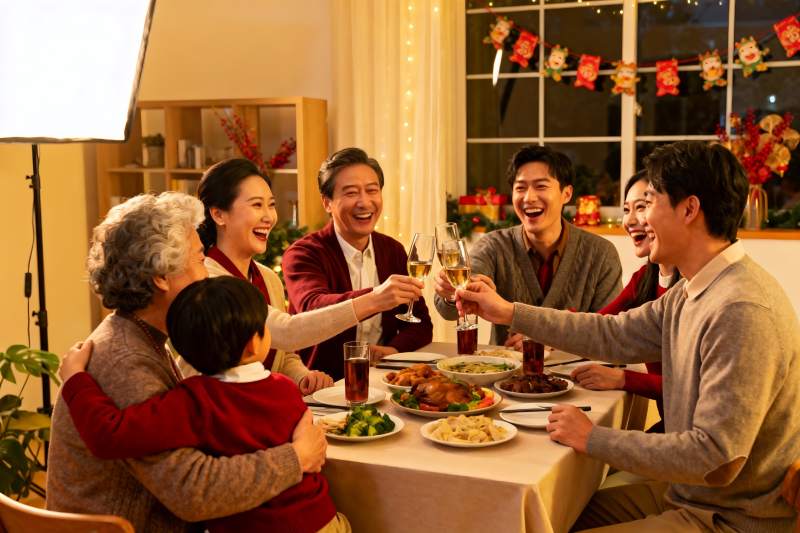 温馨家庭聚餐欢庆时刻图片