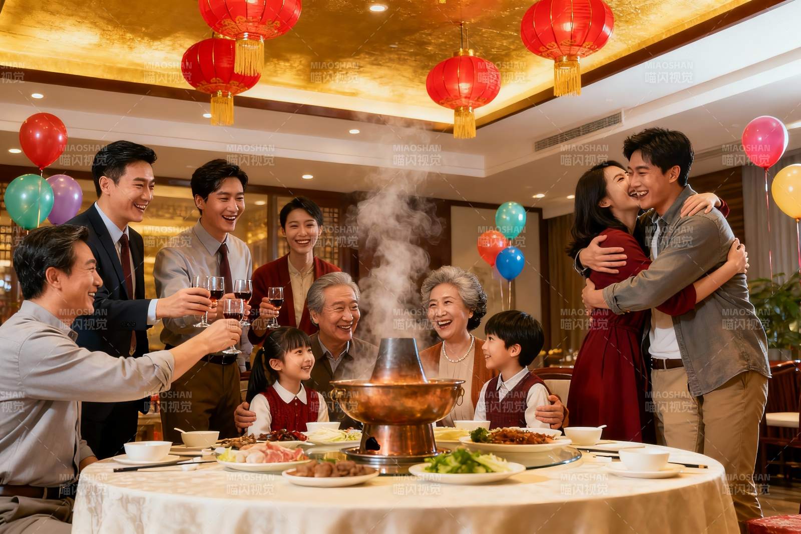 家庭聚餐欢庆团圆时刻图片