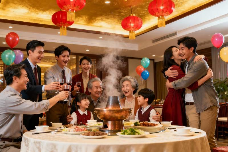 家庭聚餐欢庆团圆时刻图片