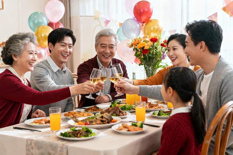 家庭聚餐欢庆时刻图片