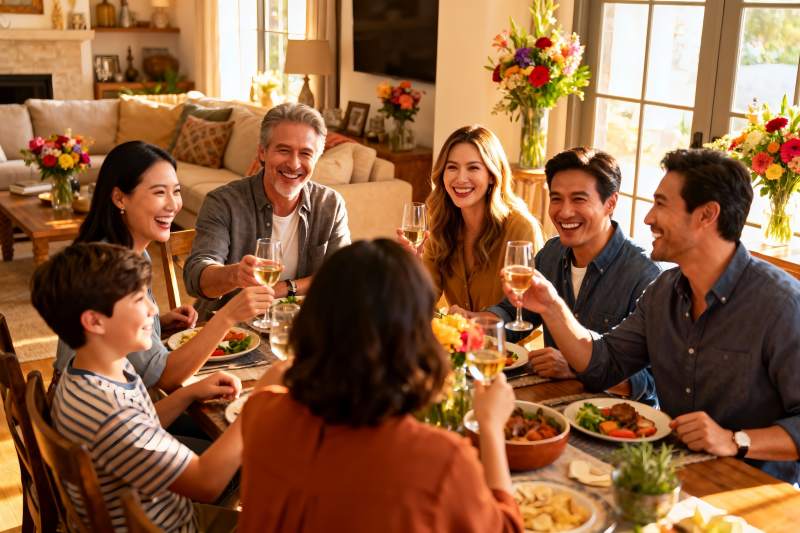 家庭聚餐欢庆时刻图片