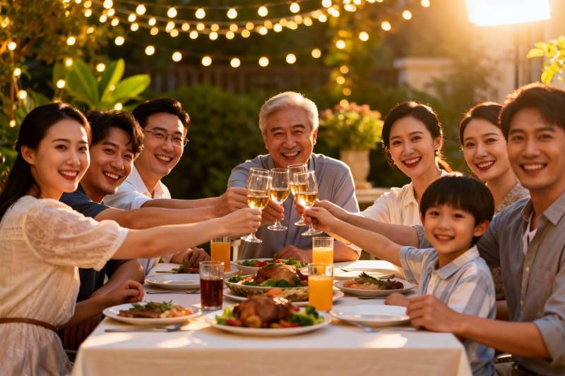 家庭聚餐欢庆时刻图片