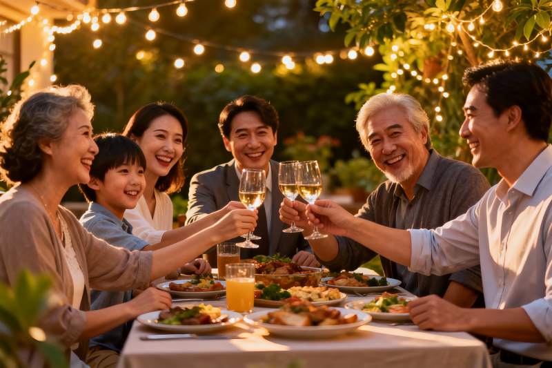 家人聚餐欢庆时刻图片