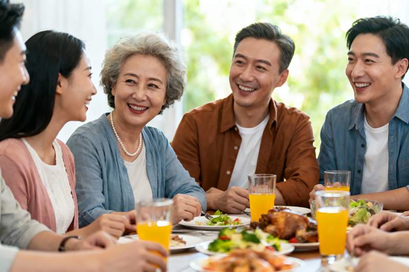 家庭聚餐其乐融融图片