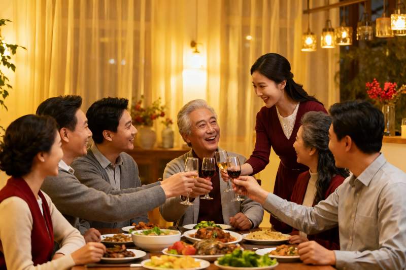 家庭聚餐欢庆时刻图片