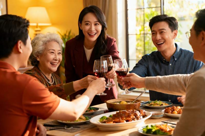 家庭聚餐欢庆时刻图片