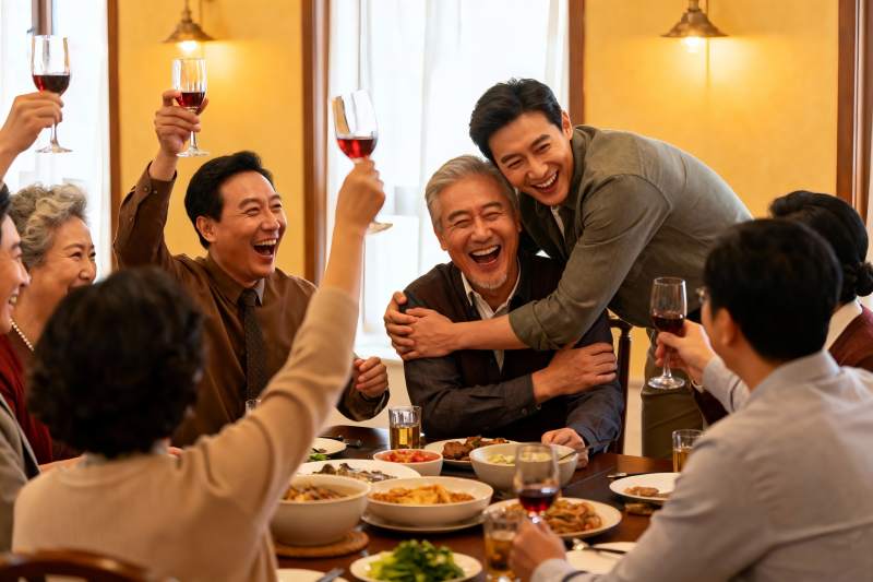 家庭聚餐欢庆时刻图片