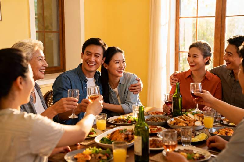 家庭聚餐欢庆时刻图片