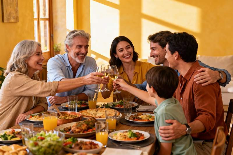 家庭聚餐欢庆时刻图片