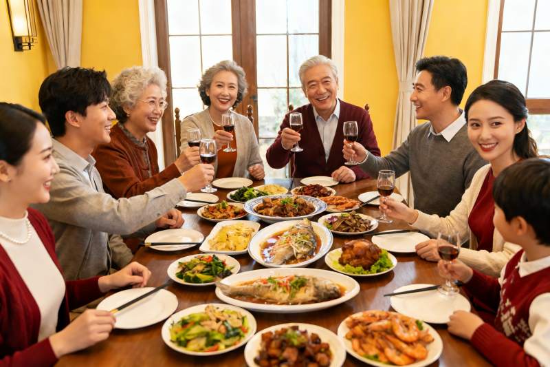 家庭聚餐欢庆时刻图片