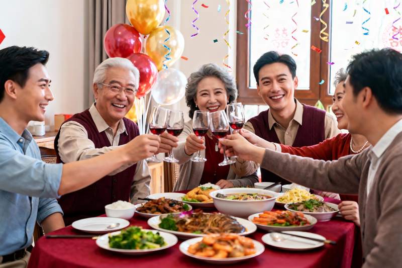 家庭聚餐欢庆时刻图片