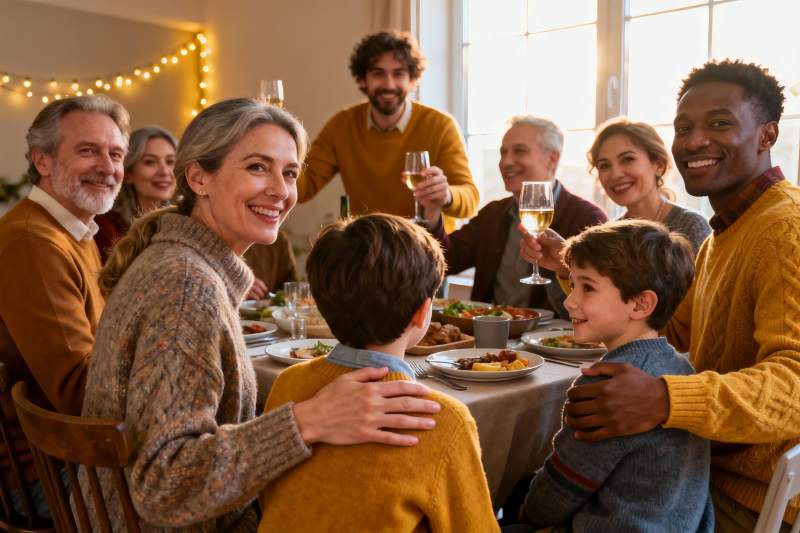 温馨家庭聚餐其乐融融图片