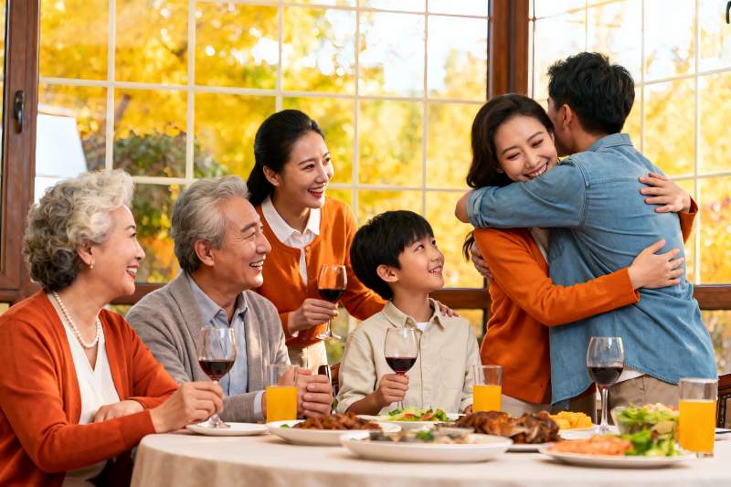 家庭聚餐欢庆时刻图片