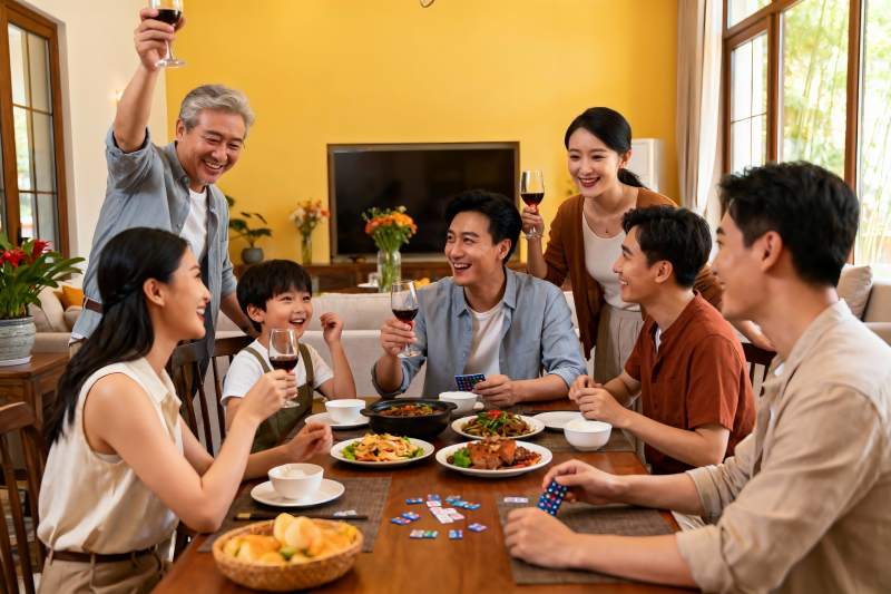 家庭聚餐欢庆时刻图片
