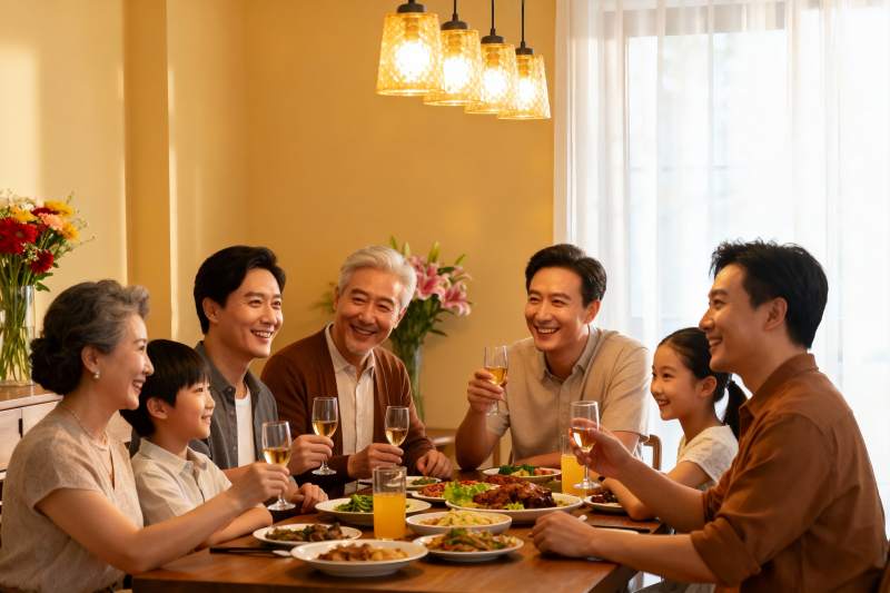 家庭聚餐欢庆时刻图片