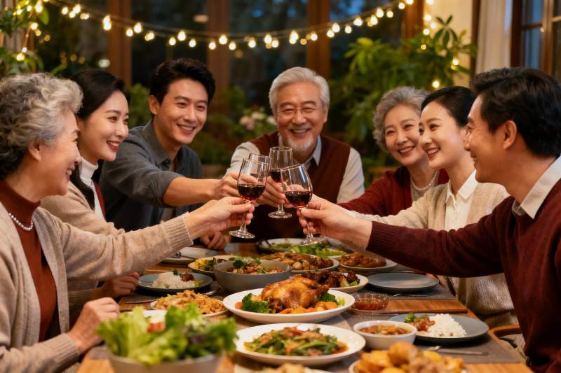 家庭聚餐欢庆时刻图片