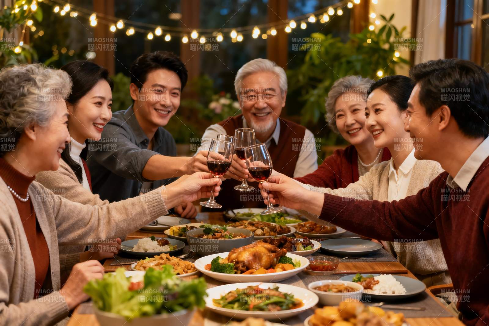 家庭聚餐欢庆时刻图片