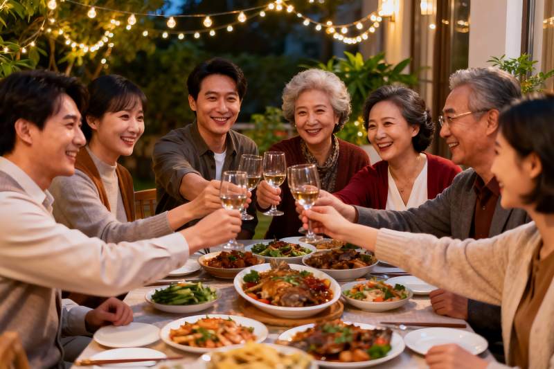 家庭聚餐欢庆时刻图片
