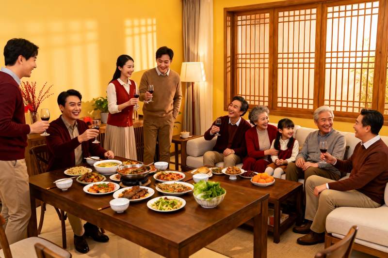 家庭聚餐欢庆团圆时刻图片