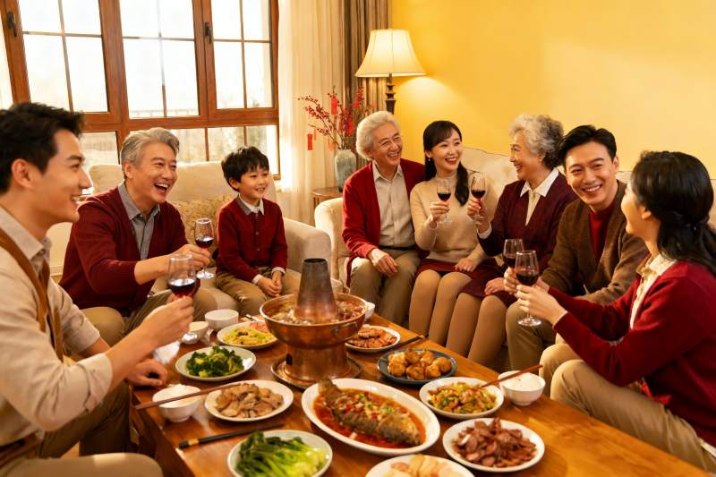 家庭聚餐欢庆团圆时刻图片