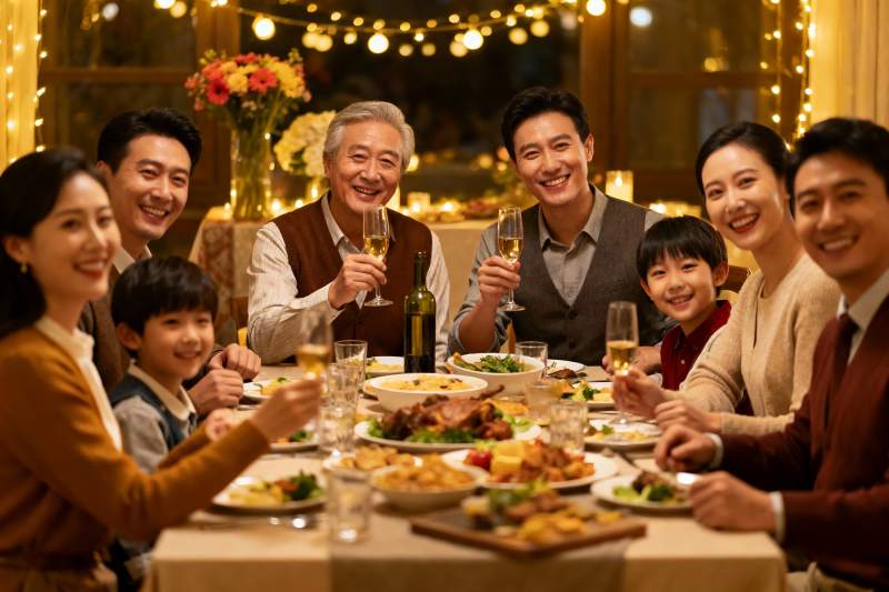 温馨家庭聚餐欢庆时刻图片