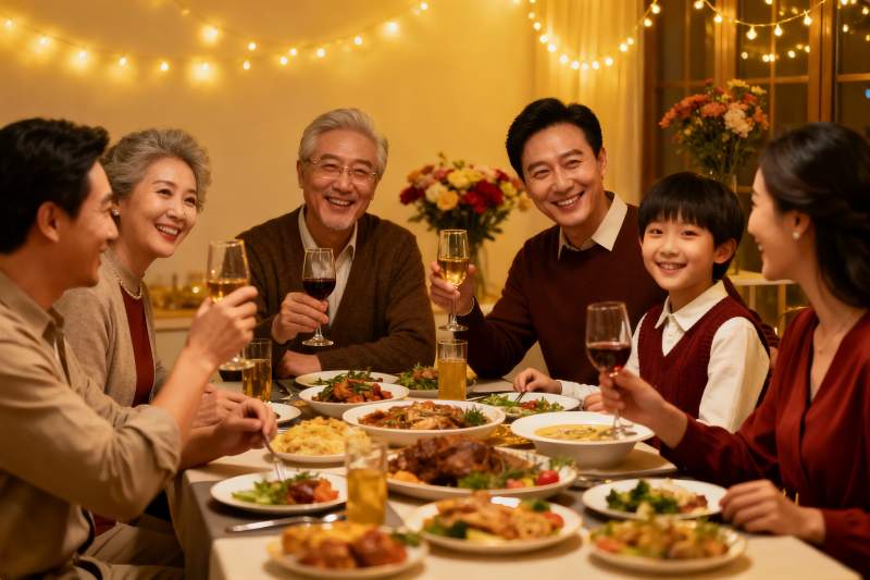 温馨家庭聚餐欢庆时刻图片