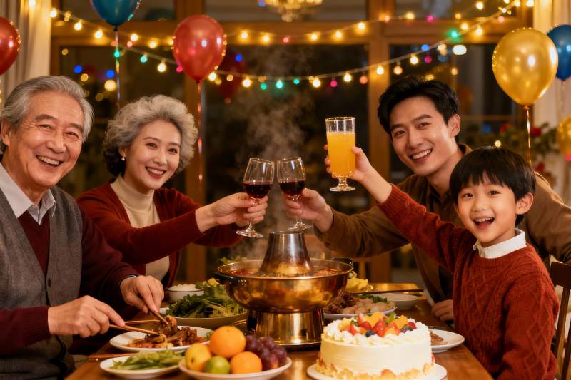 家庭聚餐欢庆时刻图片