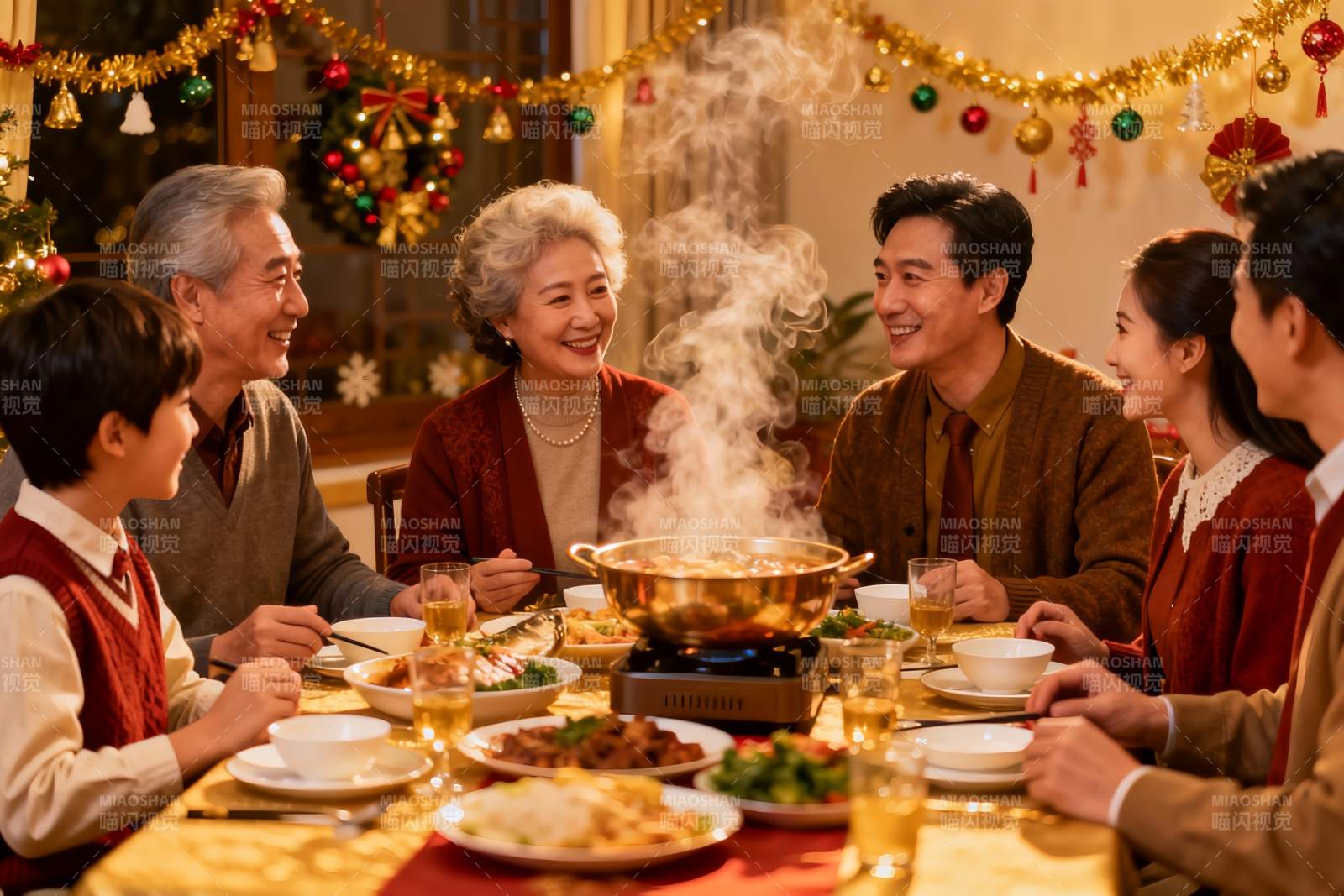 温馨家庭聚餐其乐融融图片