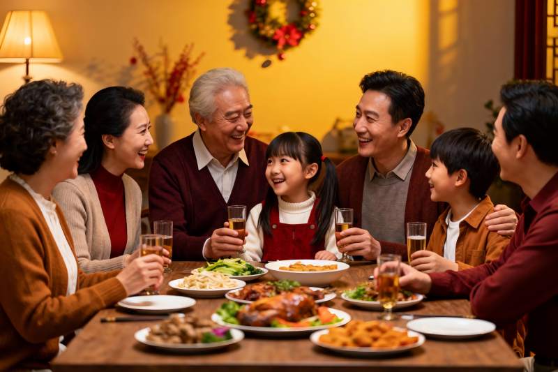 家庭聚餐欢庆团圆时刻图片