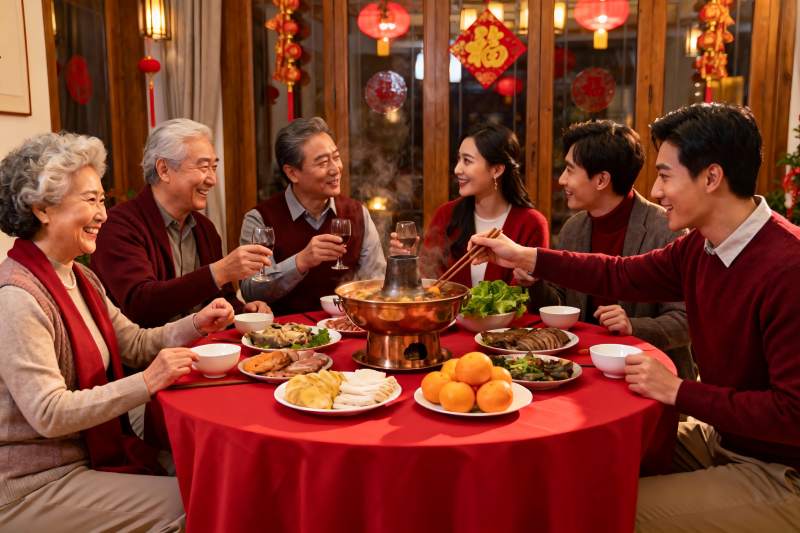 家庭聚餐欢庆团圆饭图片