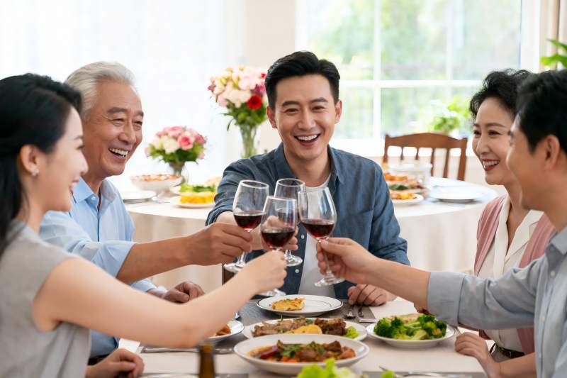 家庭聚餐欢庆时刻图片
