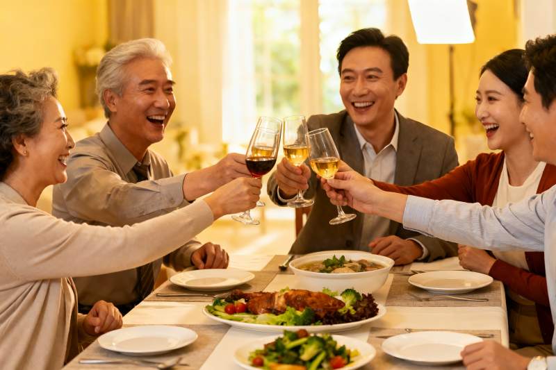 家庭聚餐欢庆时刻图片