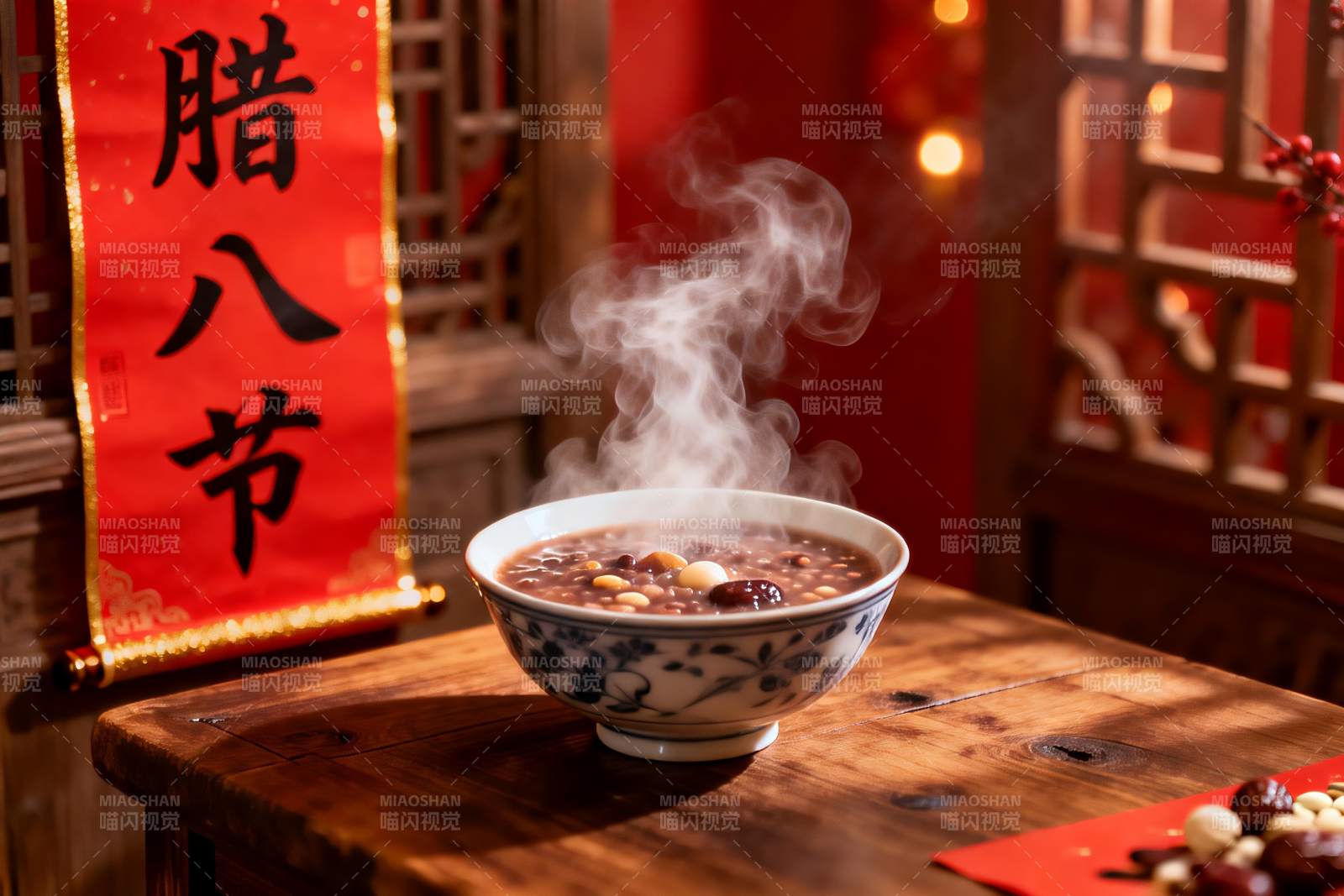 热气腾腾的腊八粥图片