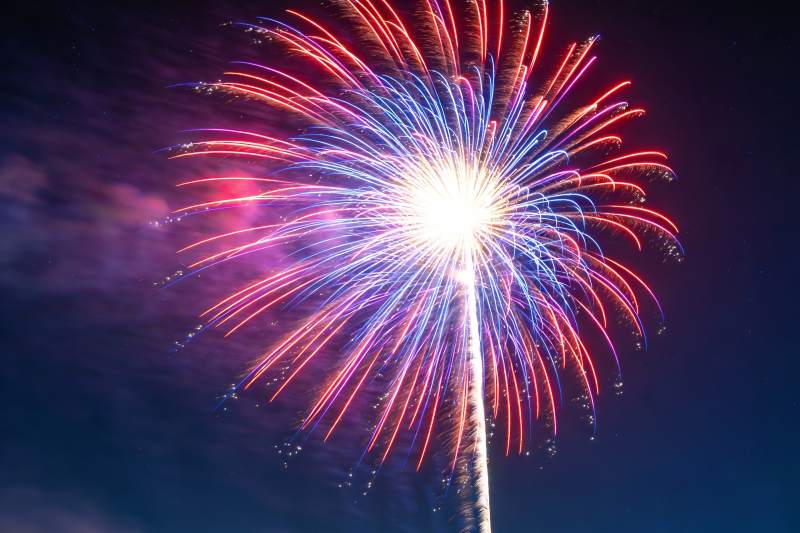 夜空中绽放的绚丽烟花图片