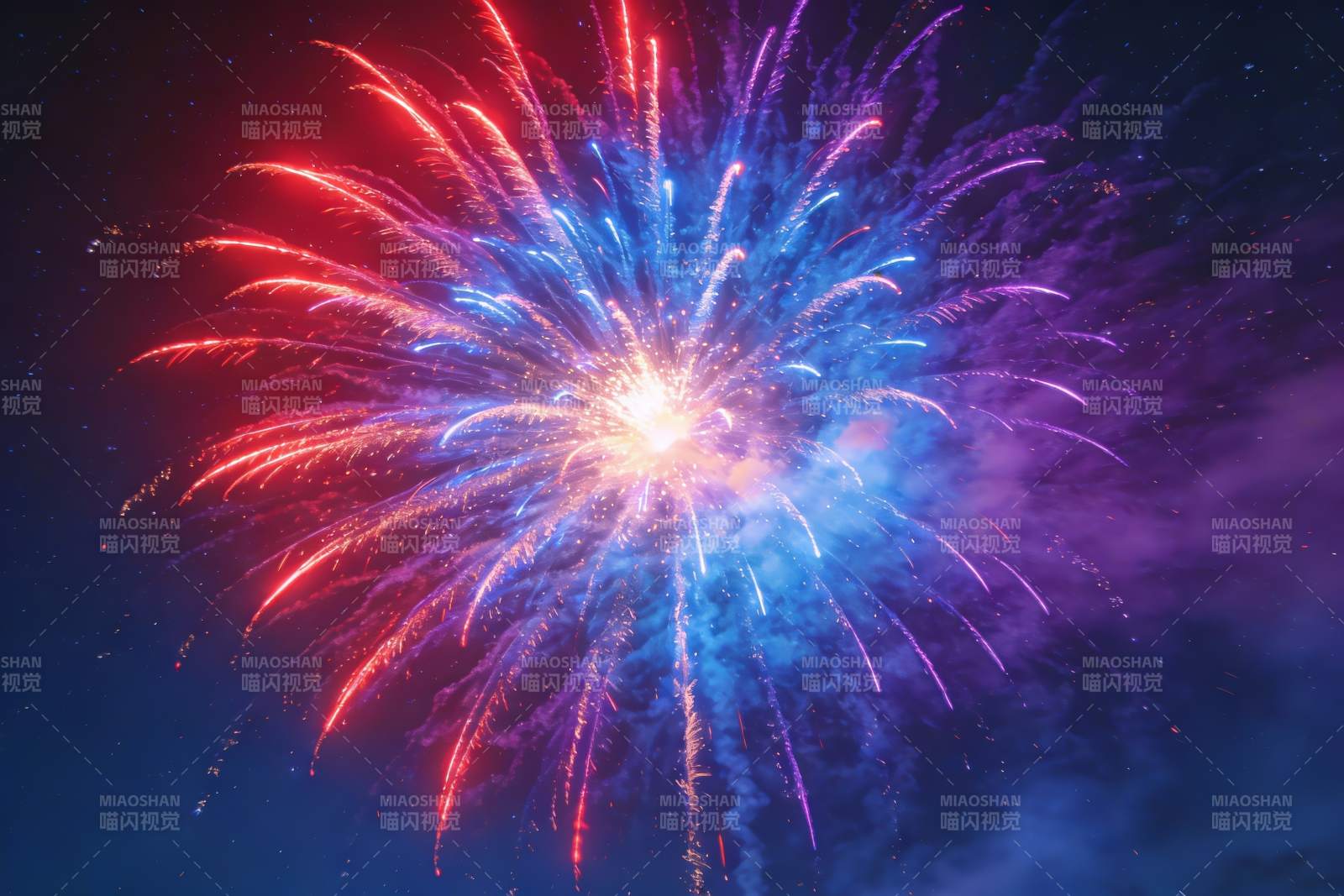 夜空烟花绽放绚丽多彩图片