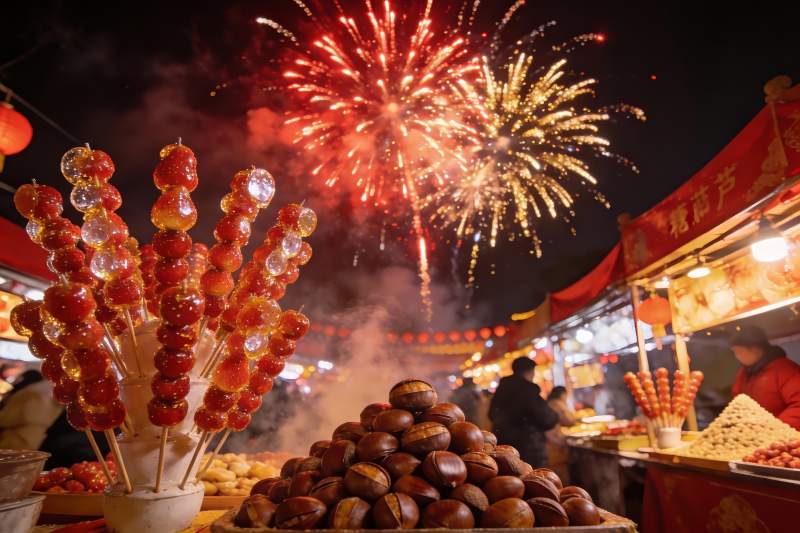 夜市烟火节庆美食图片