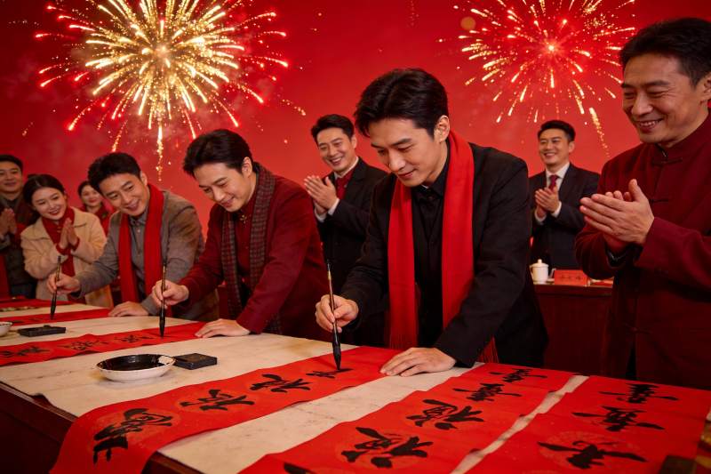 新春写春联图片