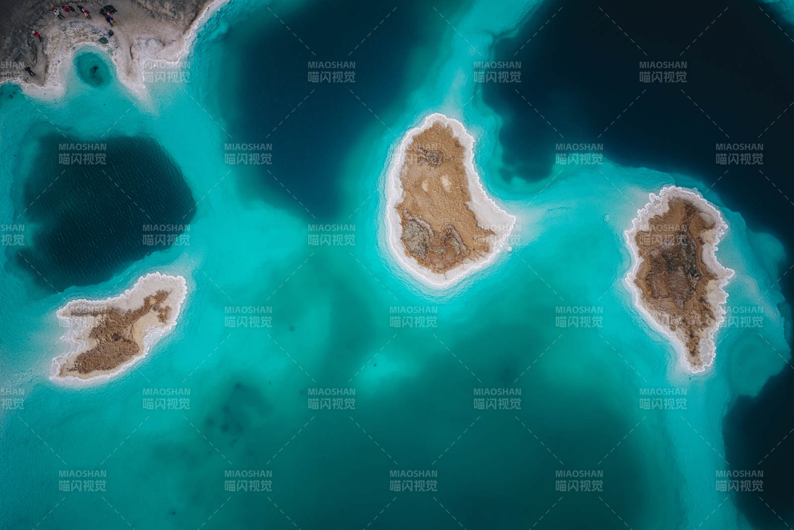 碧海三岛航拍图图片