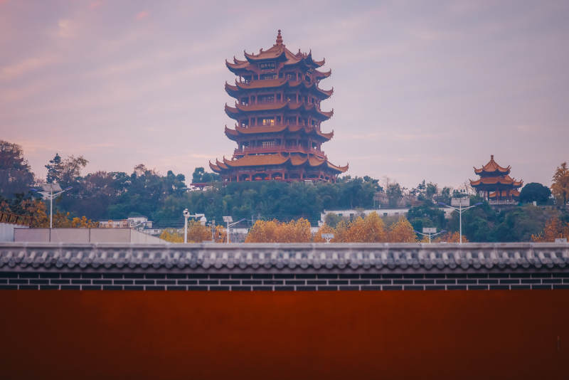 黄鹤楼远眺图片