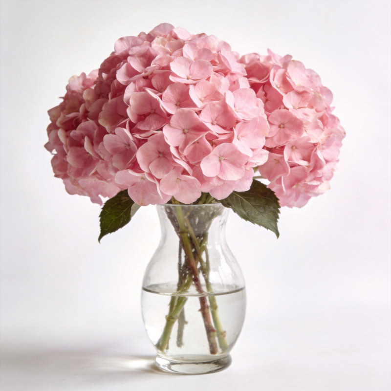 粉绣球花静谧绽放图片